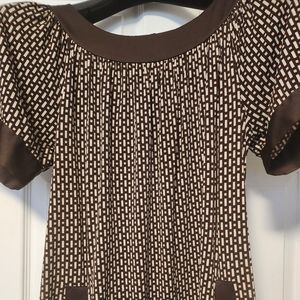 BCBG Dress in Brown, Beige, and Pink. A-line dress In size 8.